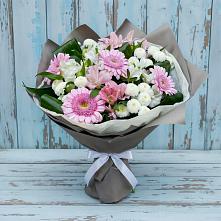 Букет цветов из:  Герберы, Альстромерии и Хризантемы в Хомутово Иркутская область