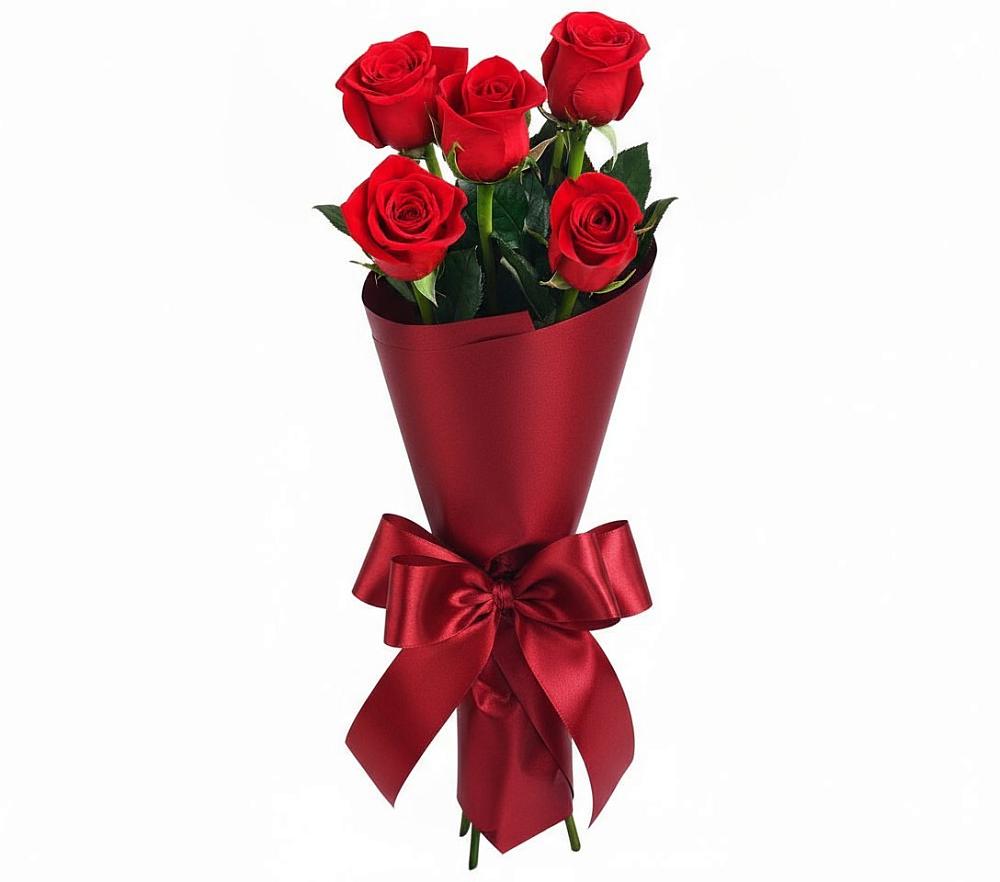 Букет 5 Красных роз Эдлесс Лав в Хомутово Иркутская область