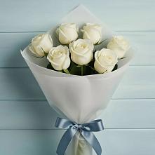 Букет 7 Белых роз Эдлесс Лав в Хомутово Иркутская область