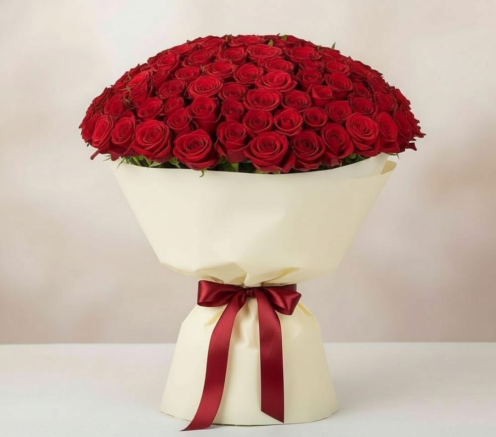 Букет 101 Красная роза Милано в Хомутово Иркутская область
