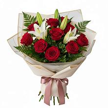 Букет цветов из:  Лилии и Розы #REPLACE_PRED# Хомутово Иркутская область