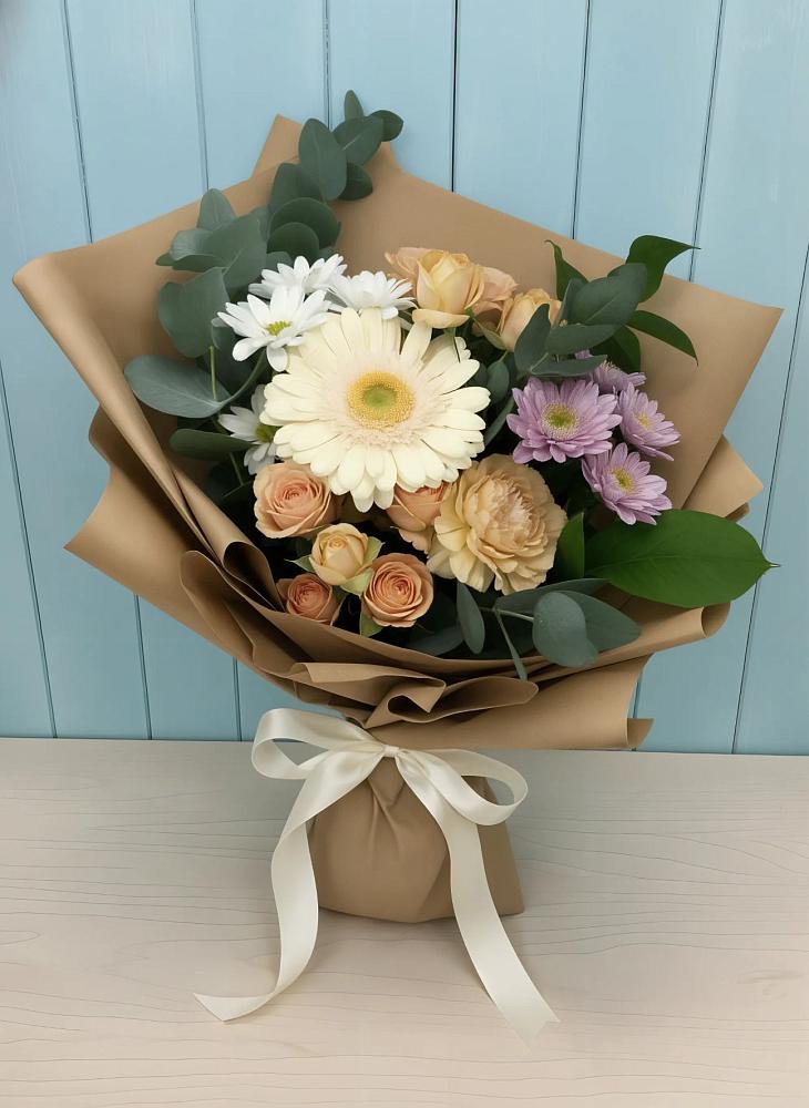 Букет цветов из: Герберы и Хризантемы в Хомутово Иркутская область