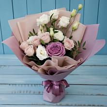 Букет цветов из:  Розы и Лизиантусы в Хомутово Иркутская область