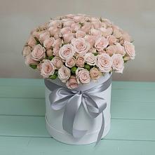 Цветочная композиция из Розы в шляпной коробке в Хомутово Иркутская область