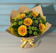 Букет цветов из:  Герберы и Хризантемы в Хомутово Иркутская область
