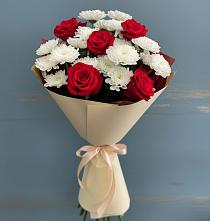 Букет цветов из:  Розы и Хризантемы в Хомутово Иркутская область