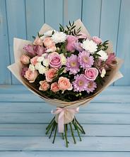 Букет цветов из:  Хризантемы, Розы и Альстромерии #REPLACE_PRED# Хомутово Иркутская область