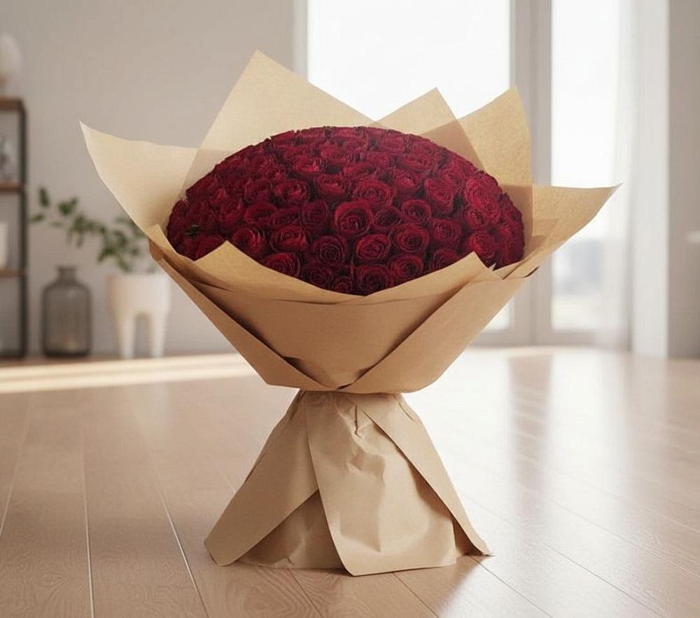 Букет 101 Красная роза в Хомутово Иркутская область