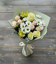 Букет цветов из:  Альстромерии, Розы и Хризантемы в Хомутово Иркутская область
