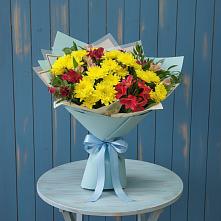 Букет цветов из:  Альстромерии и Хризантемы в Хомутово Иркутская область
