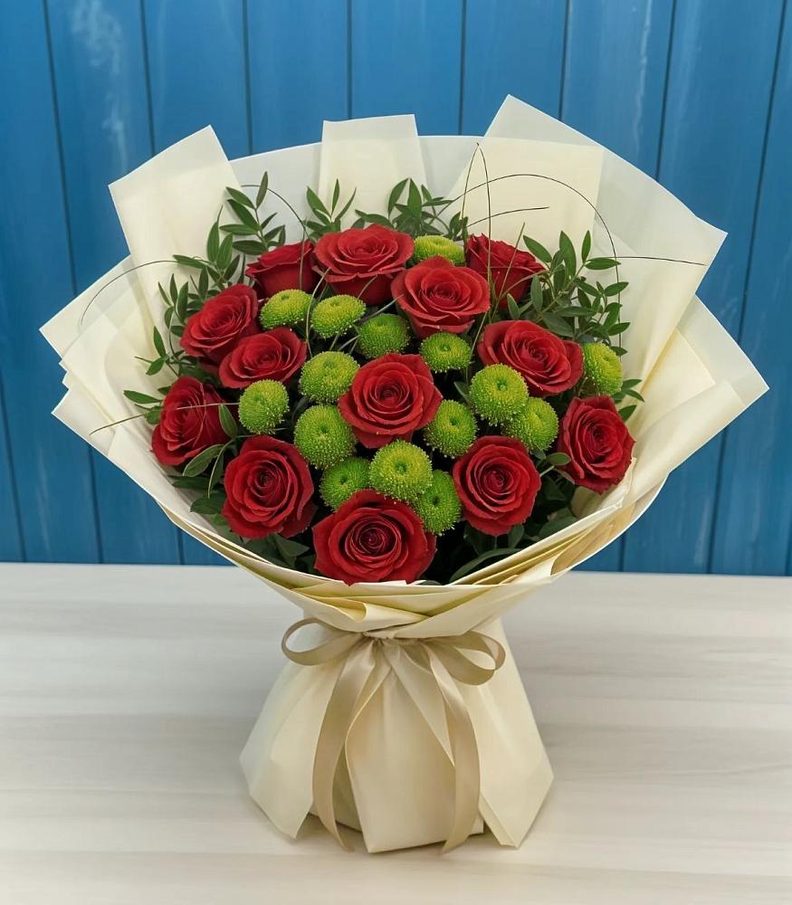 Букет цветов из: Розы и Хризантемы в Хомутово Иркутская область