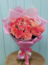 Букет 15 Розовых роз Равель в Хомутово Иркутская область