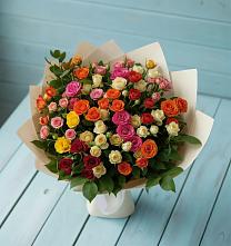 Букет Микс из разноцветных кустовых роз #REPLACE_PRED# Хомутово Иркутская область