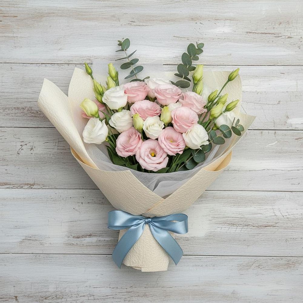 Букет цветов из: Лизиантусы в Хомутово Иркутская область